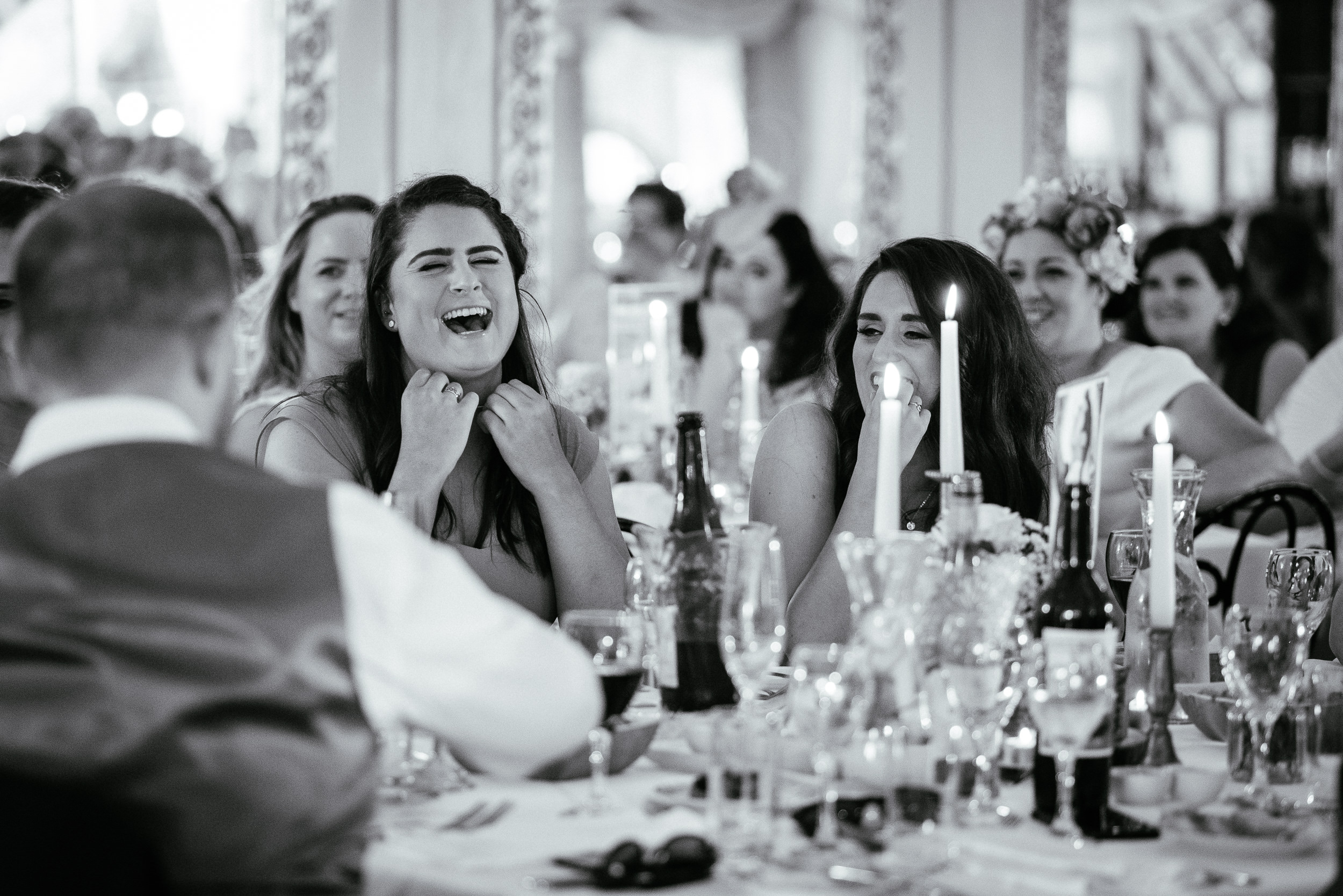 bridesmaid laughing
