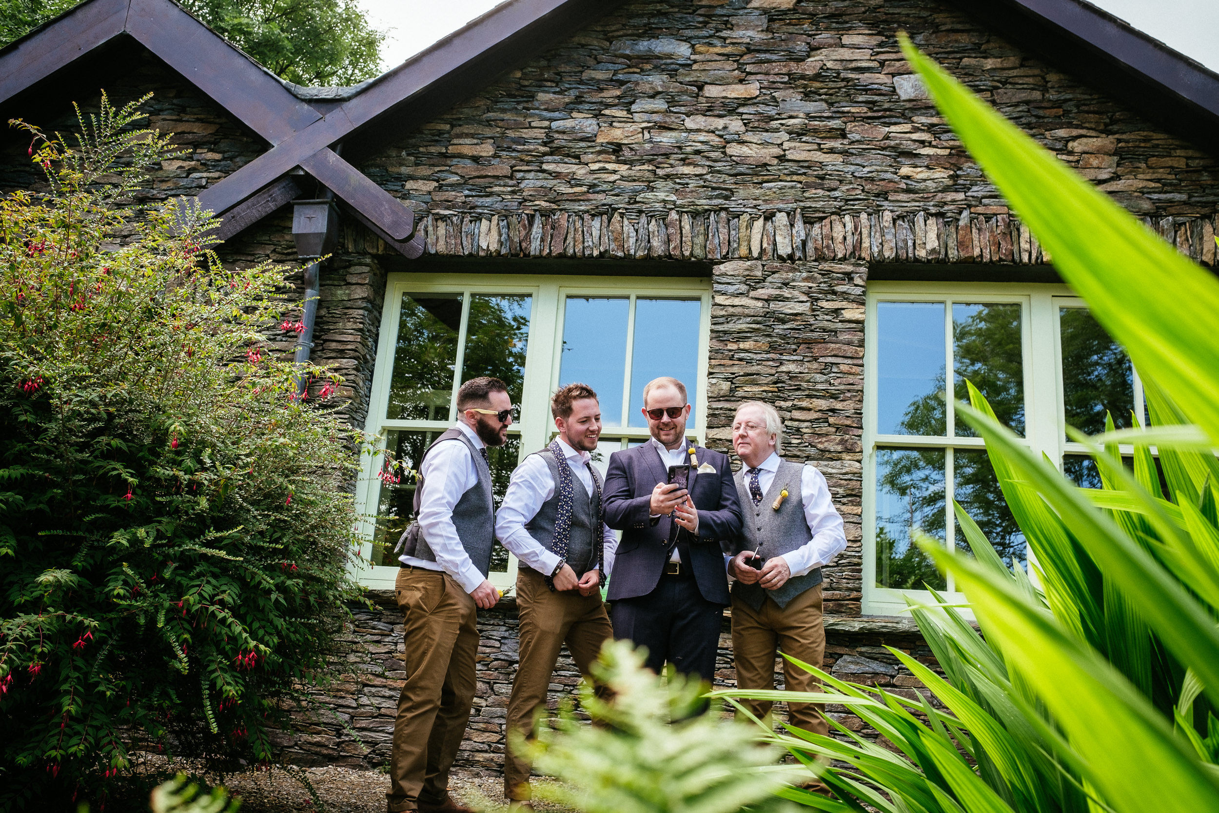 groom with his groomsmen outside grouse lodge wicklow