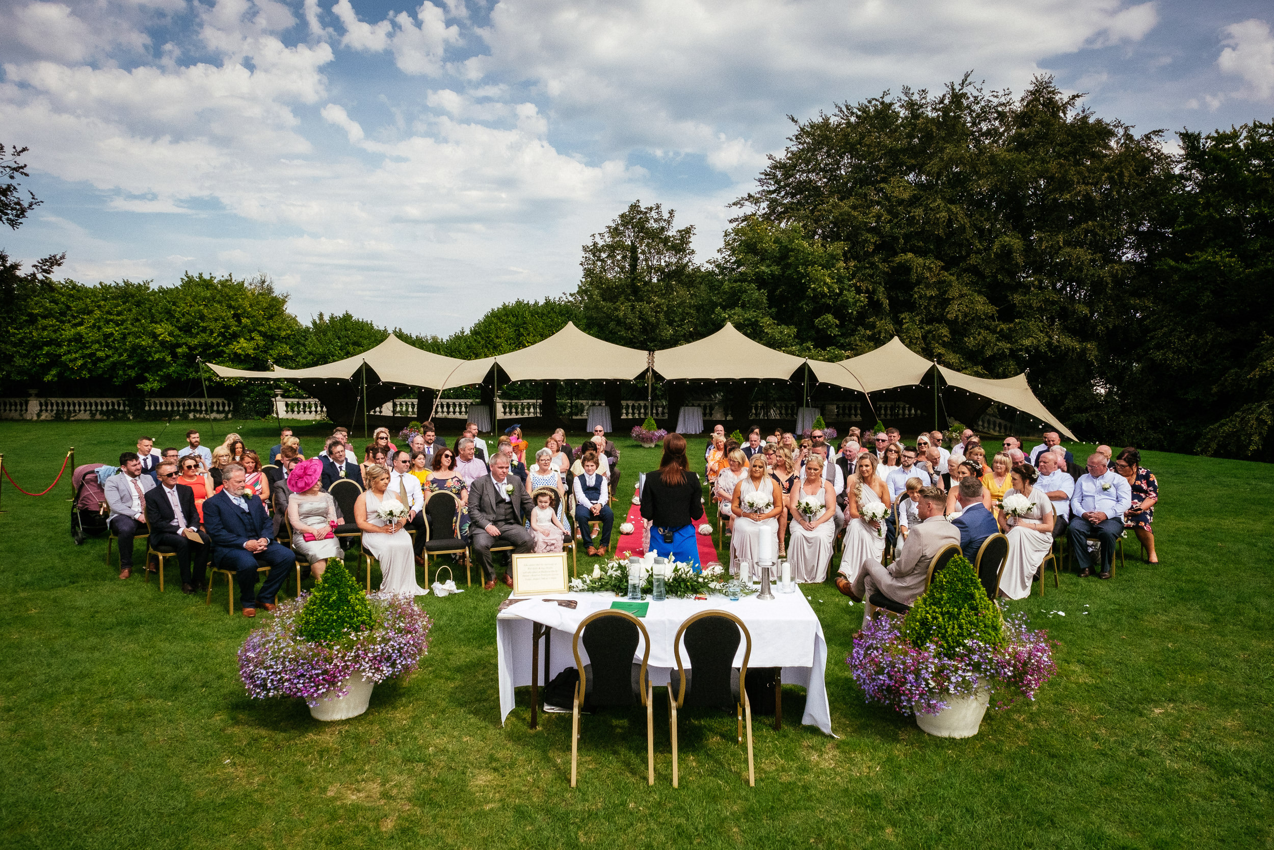 wedding ceremony in hotel garden