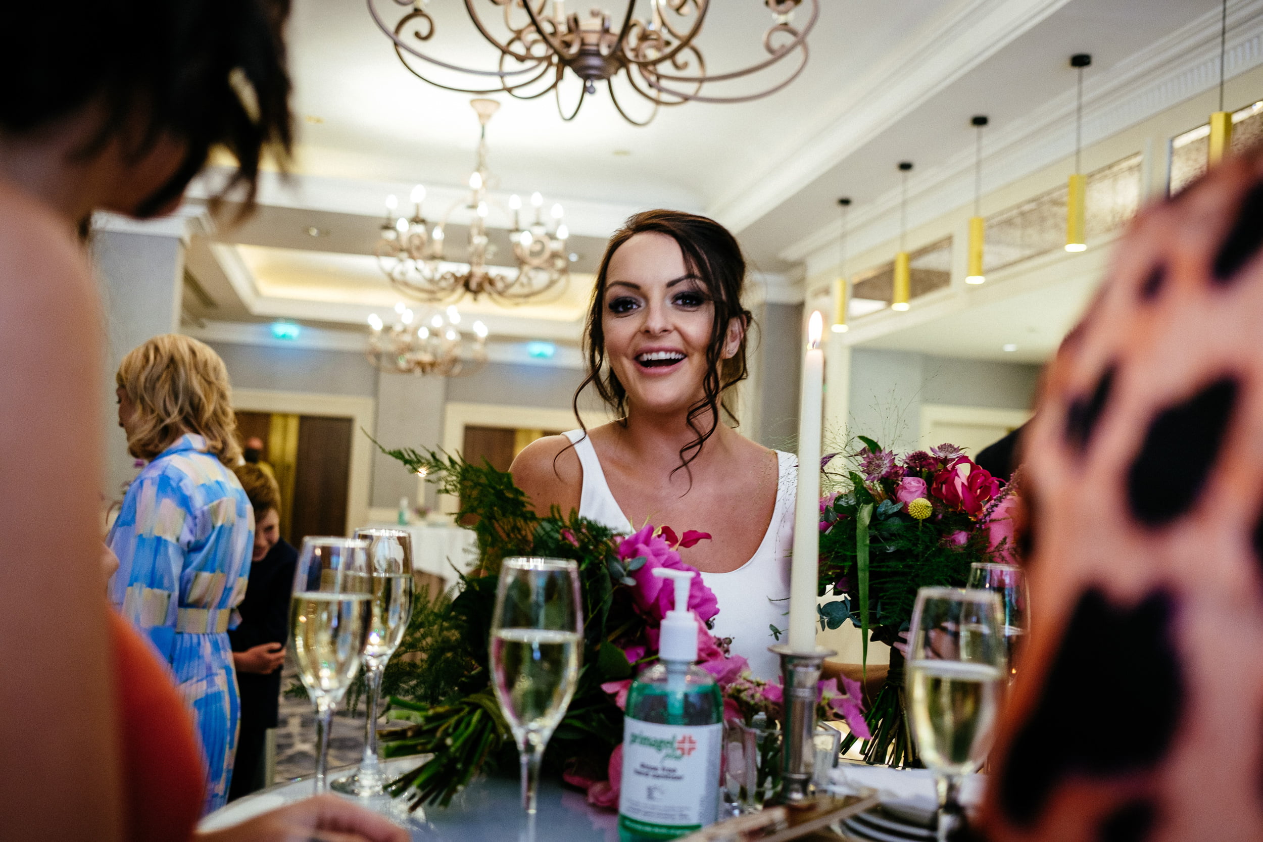 guests drinking champagne at a Fota Island Resort Cork wedding